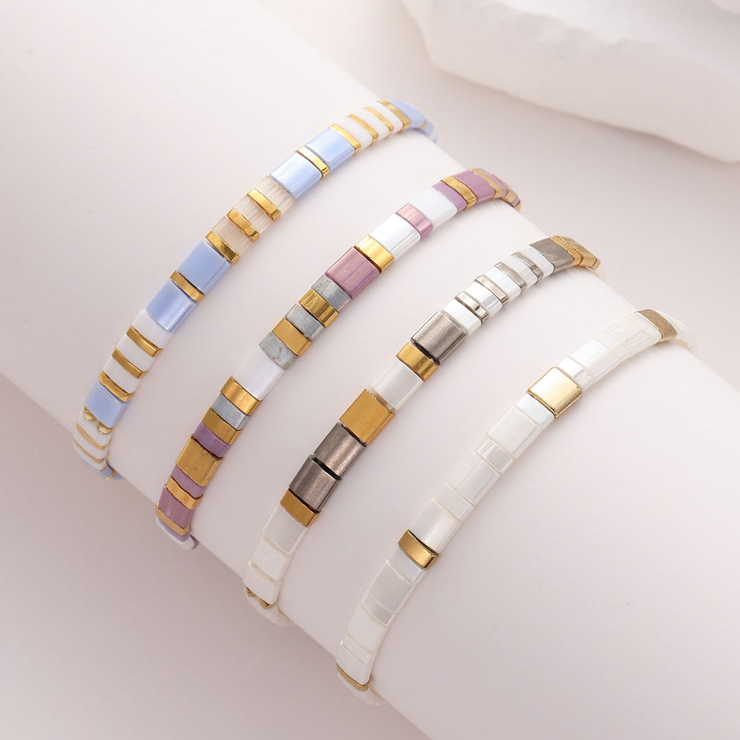 Set Pastel - Pulseiras de pérolas