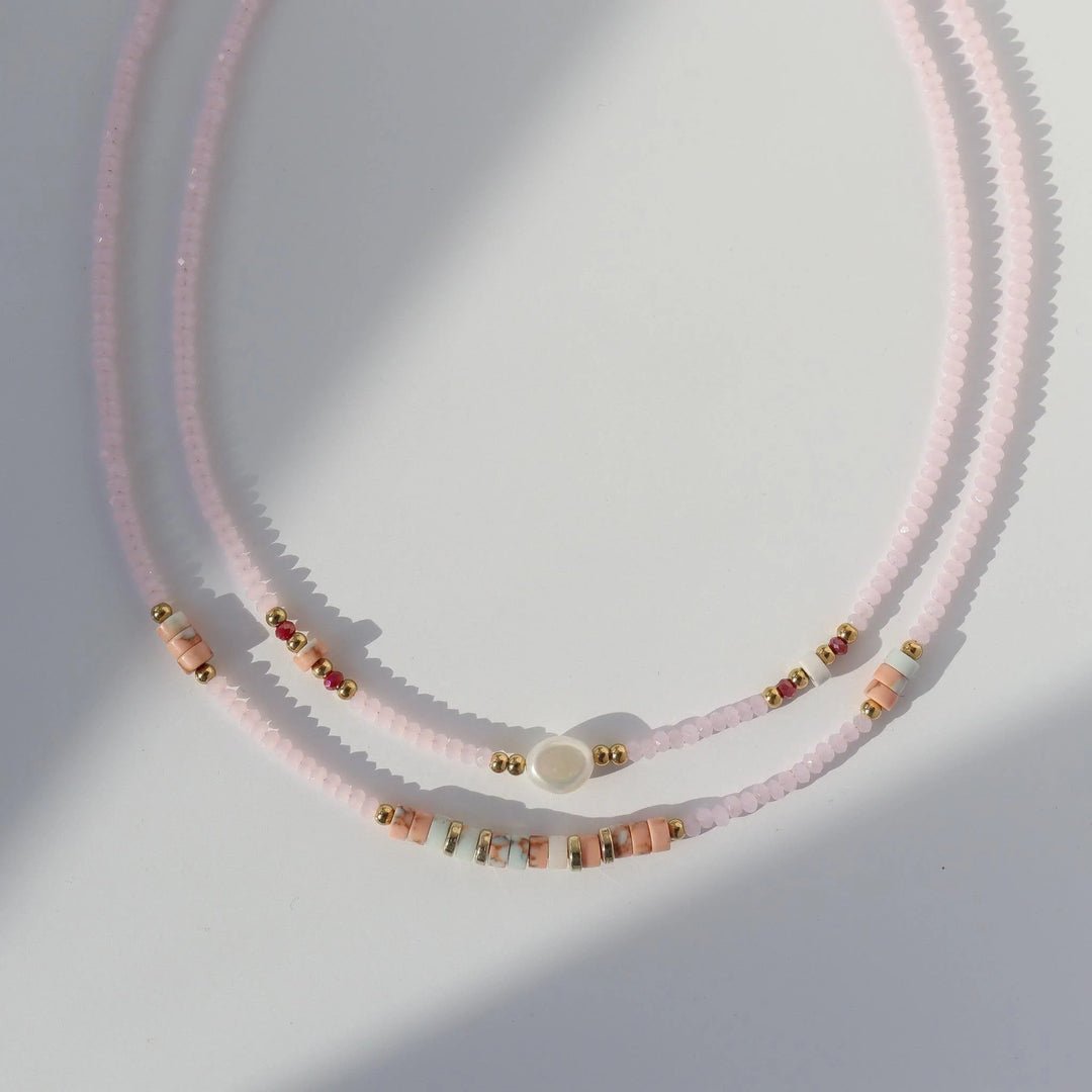 Rosa - Collar de piedras